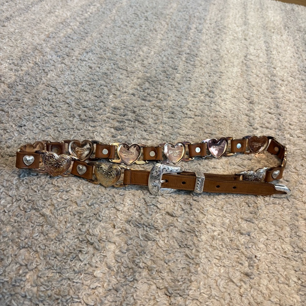 Nadim USA Concho Belt size 34 brown Leather Western Country Rodeo female